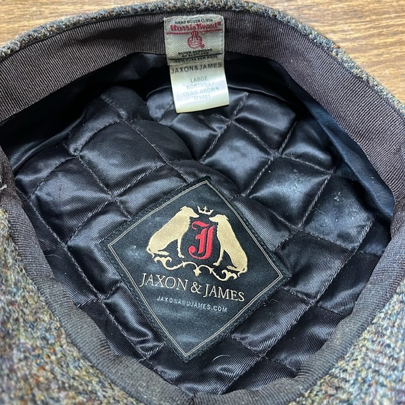 Jaxon & James Harris Tweed  vintage 100% woo Herringbone Flat Cap - Picture 2 of 3